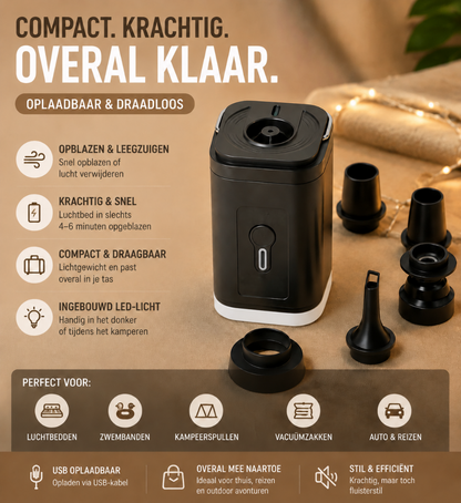Luneovo - Draadloos Gemak Mini Luchtinflator
