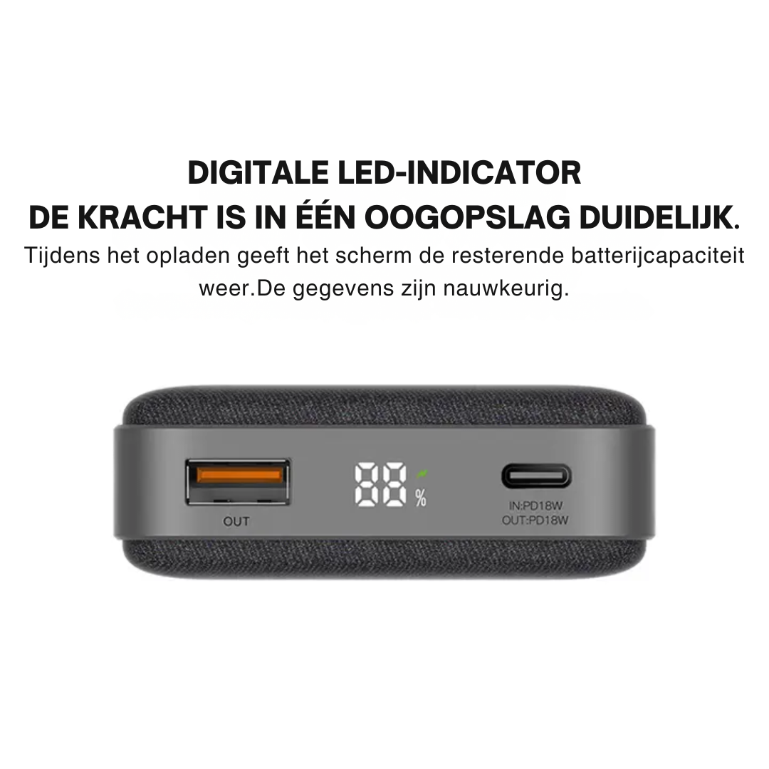 Lunevo – Slanke Draadloze Powerbank met Opladen